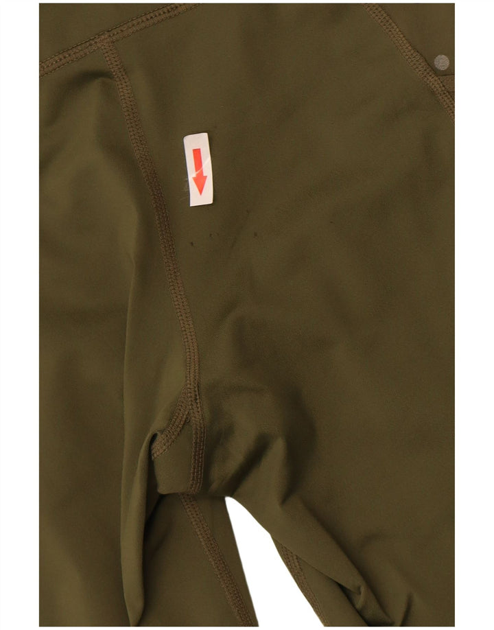 Nike Dame Dri Fit Leggings UK 4 XS Khaki Polka Dot Polyester