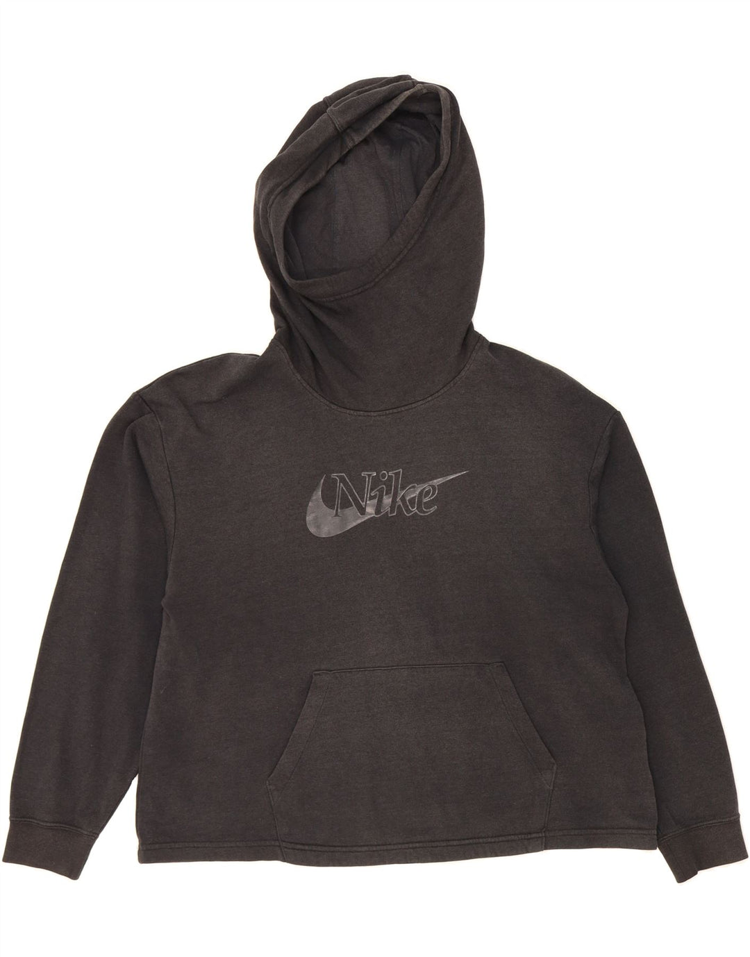 NIKE Womens Oversized Graphic Hoodie Jumper UK 14 Medium Black Cotton Vintage Nike and Second-Hand Nike from Messina Hembry 