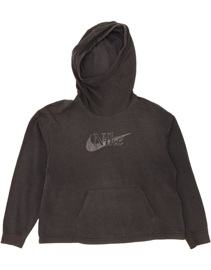 NIKE Womens Oversized Graphic Hoodie Jumper UK 14 Medium Black Cotton Vintage Nike and Second-Hand Nike from Messina Hembry 