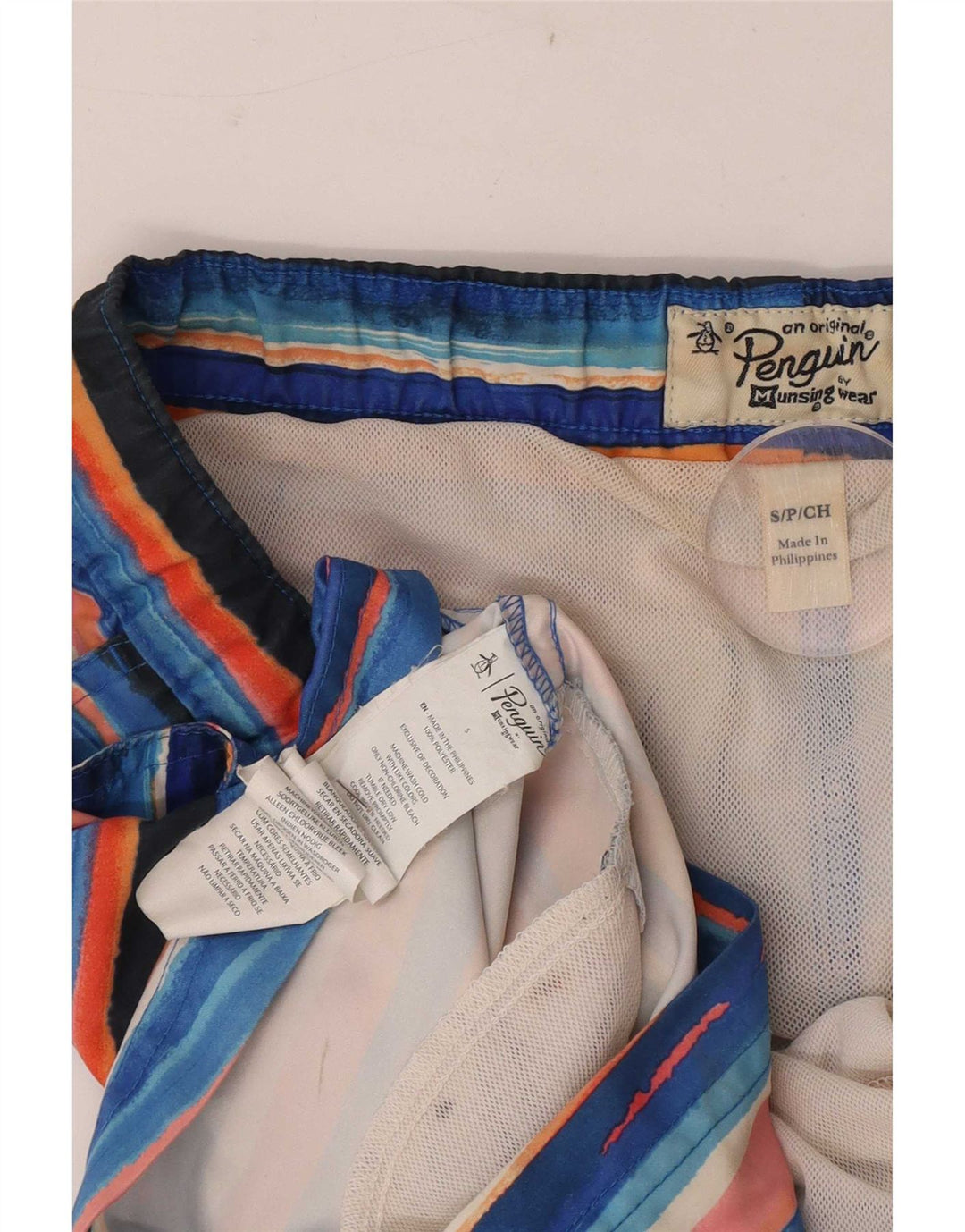 Penguin Herre svømmeshorts Små flerfarvede stribet polyester