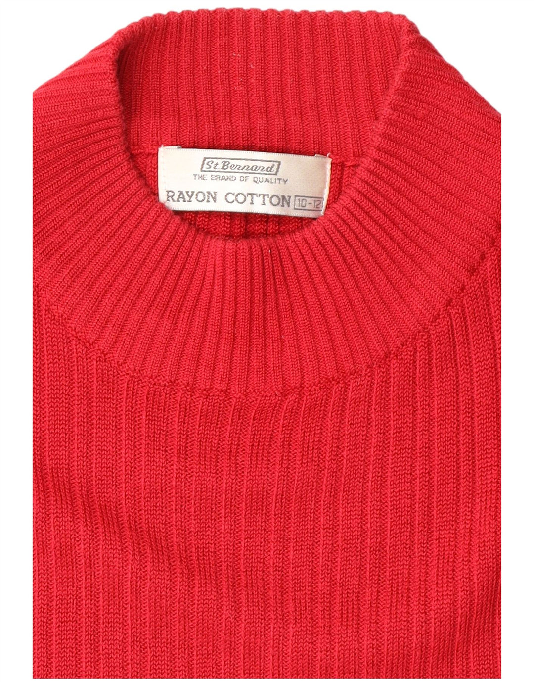 ST. BERNARD Womens Short Sleeve Turtle Neck Jumper Sweater UK 10 Small Red