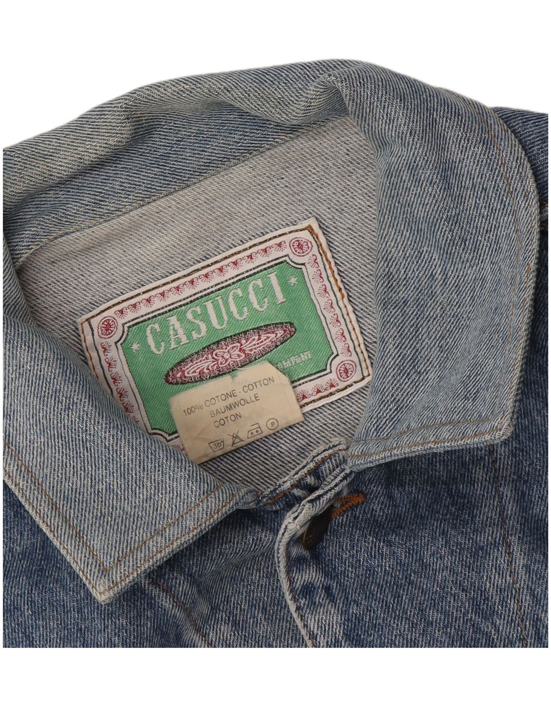 Casucci Herre denimjakke UK 40 Stor Blå Bomuld