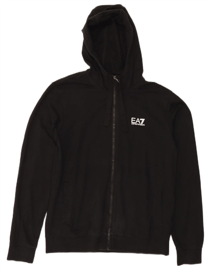 EMPORIO ARMANI Dame Hættetrøje Sweater UK 14 Medium Sort Bomuld