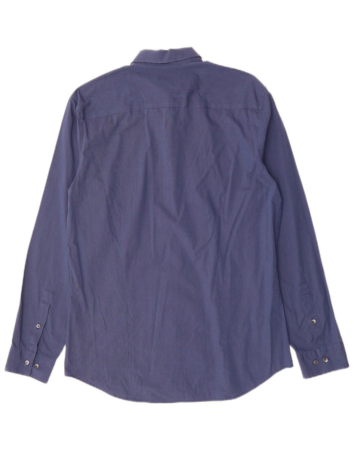 CALVIN KLEIN Herreskjorte str. 15 15 1/2 Medium Marineblå nålestribet bomuld