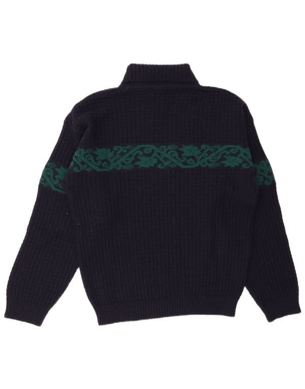 G. Pisano Herre rullehals sweater IT 54 XL Navy Blue Fair Isle