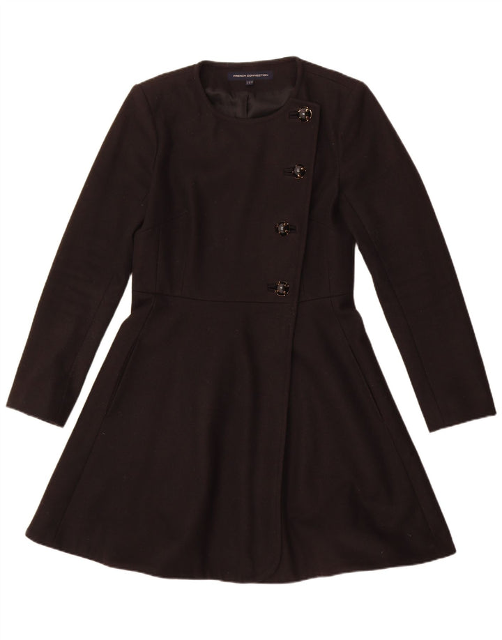 French Connection Dame Overfrakke UK 10 Lille Sort Uld