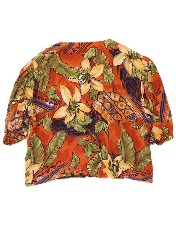 Mary Anne Womens Crop Shirt Bluse UK 16 Large Multicolored Floral