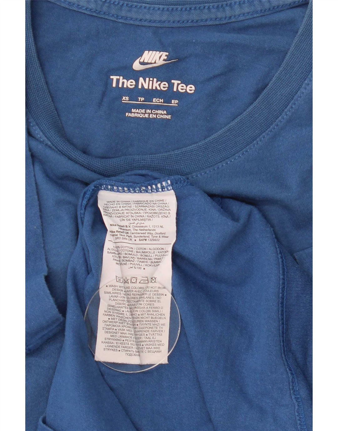 Nike T-shirt top XS blå bomuld til mænd
