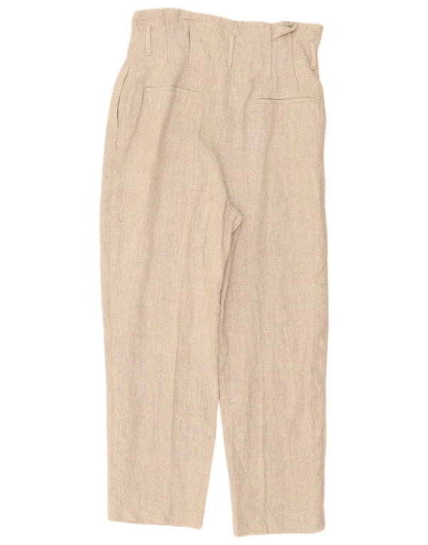Zara Dame Pegged High Waist Chino Bukser Medium W30 L26 Beige Linned