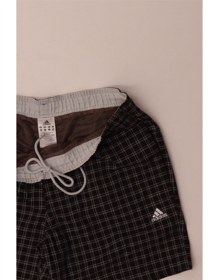 Adidas Badeshorts til mænd mellem sort ternet polyester