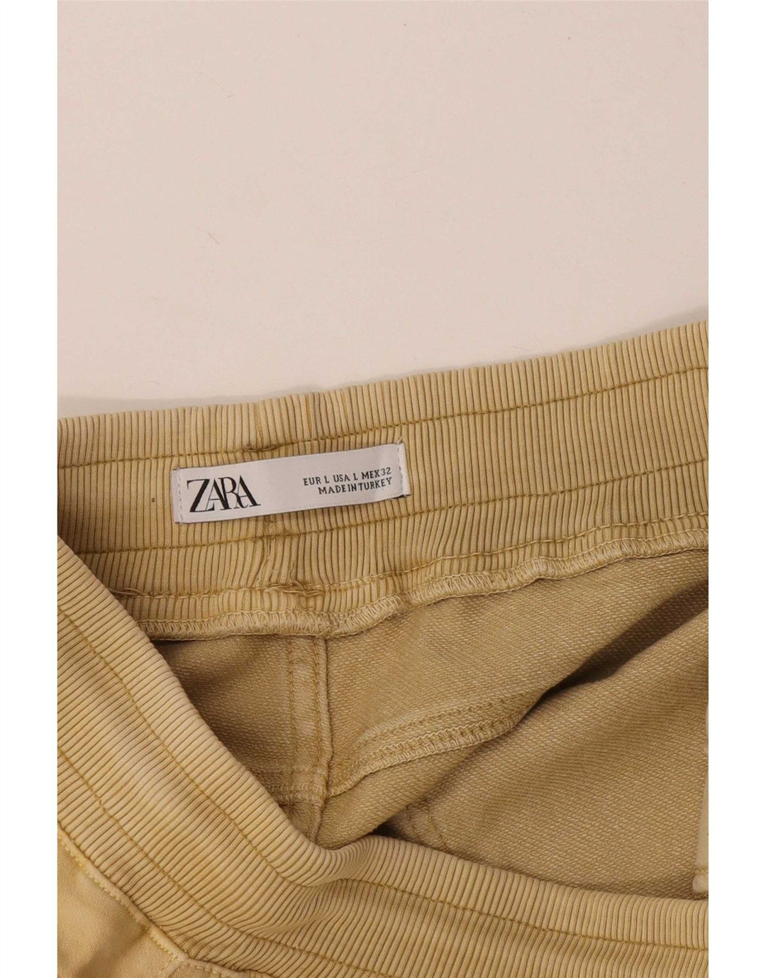 Zara Herre Slim Cropped Trousers Large W32 L25 Yellow