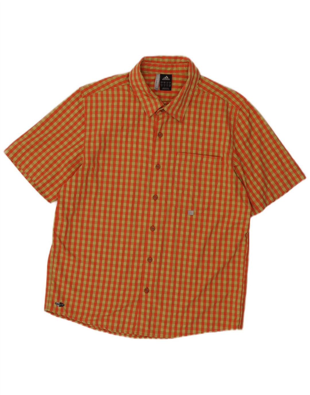 Adidas Kortærmet Herreskjorte Medium Orange Gingham Polyester