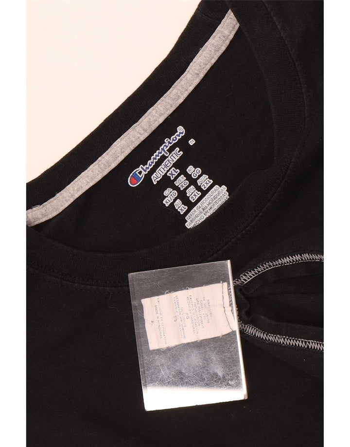 Champion Herre T-Shirt Top XL Sort Bomuld