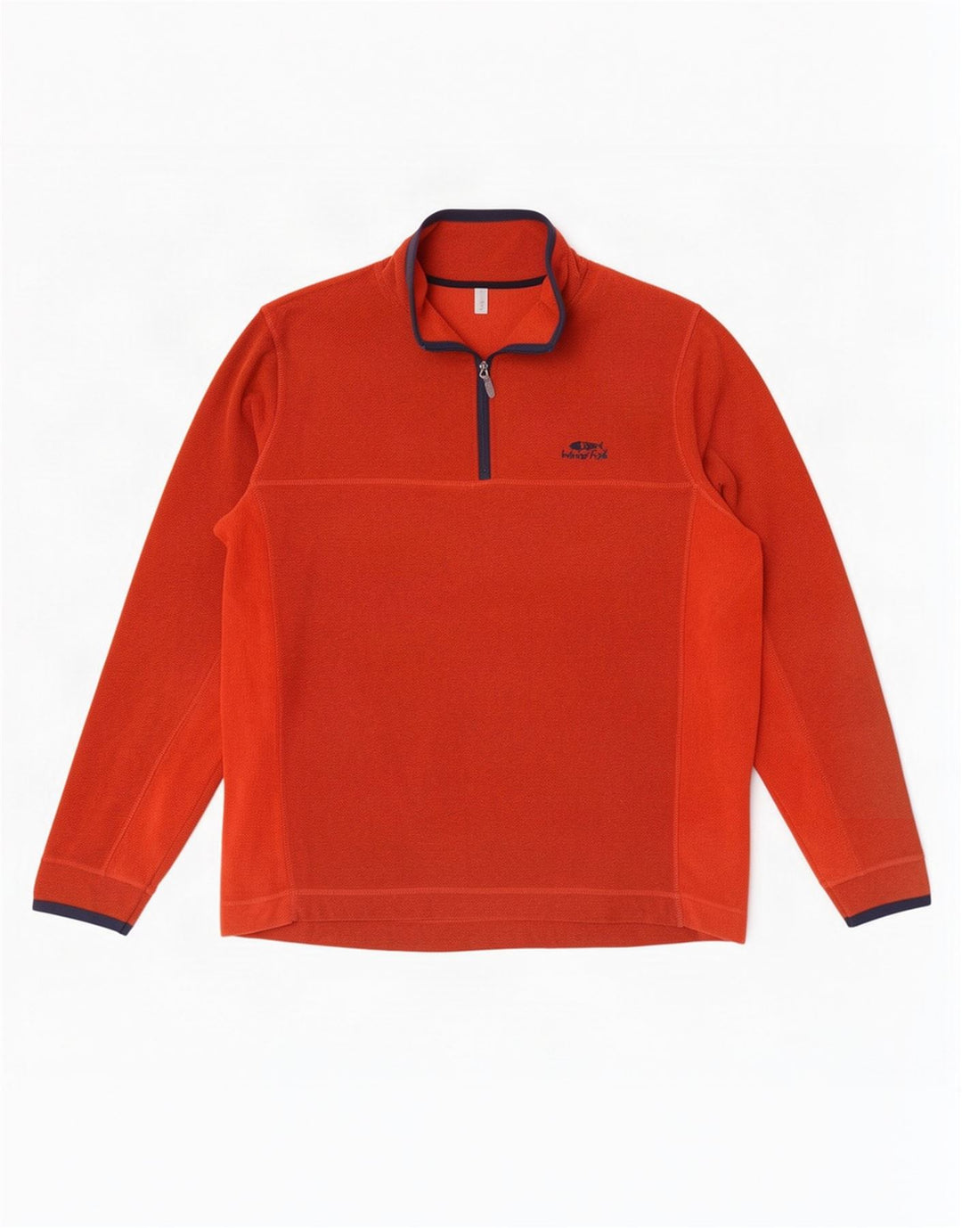 Weird Fish Herre lynlås hals Fleece Jumper 2XL rødbrun Colourblock Polyester