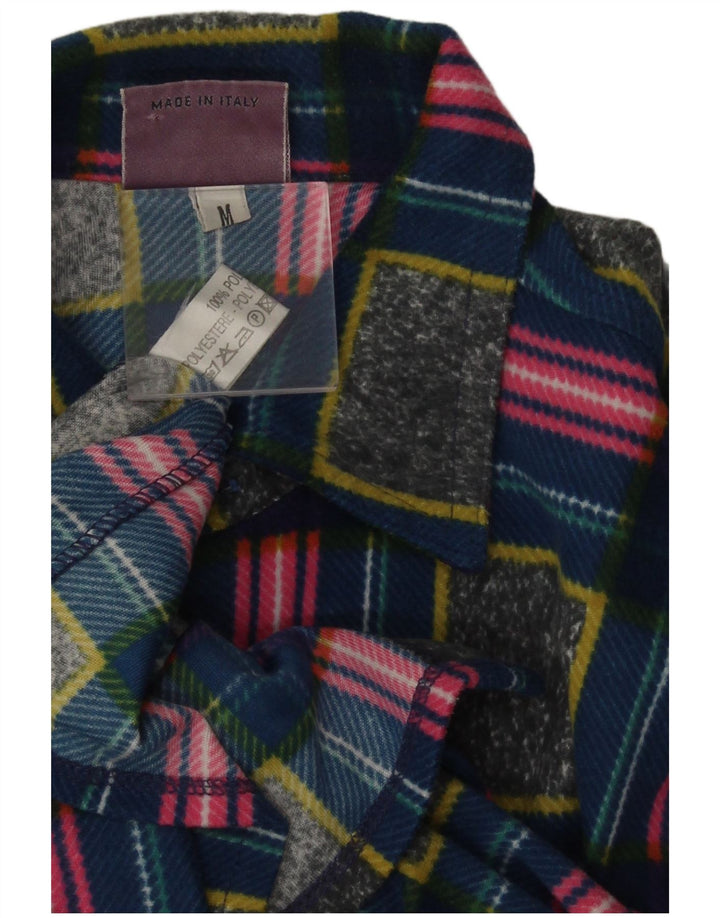 Vintage fleeceskjorte til mænd, medium flerfarvet geometrisk polyester