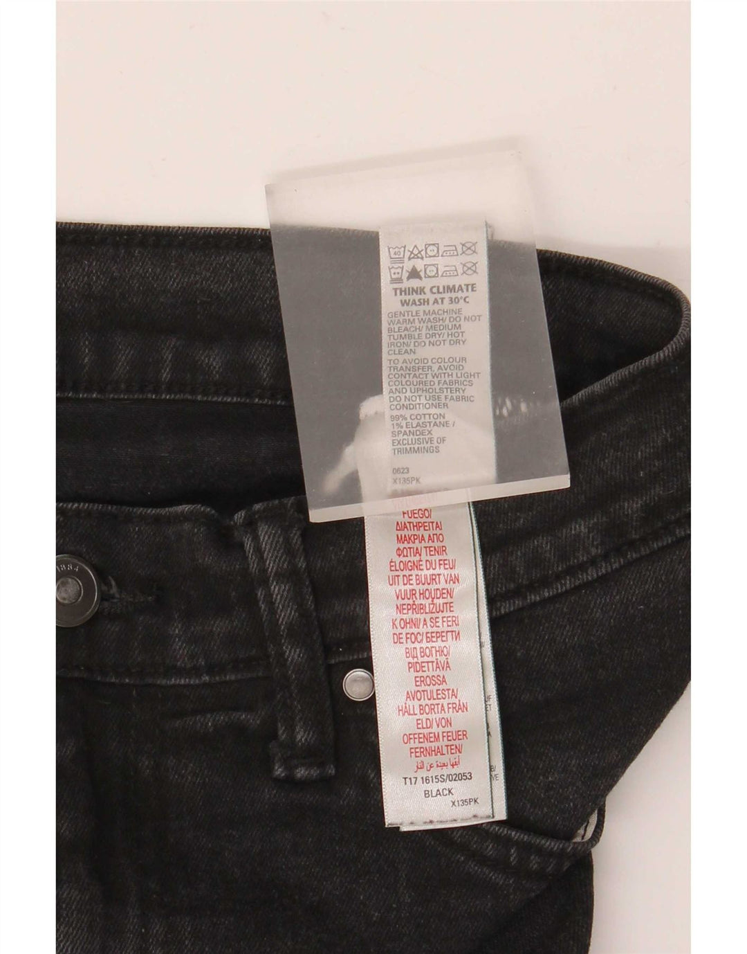 Marks & Spencer Herre Slim Jeans W34 L31 Sort Bomuld