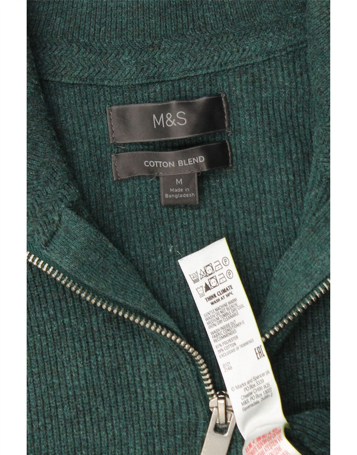 Marks & Spencer Herre sweater med lynlåshals mellemgrøn polyester