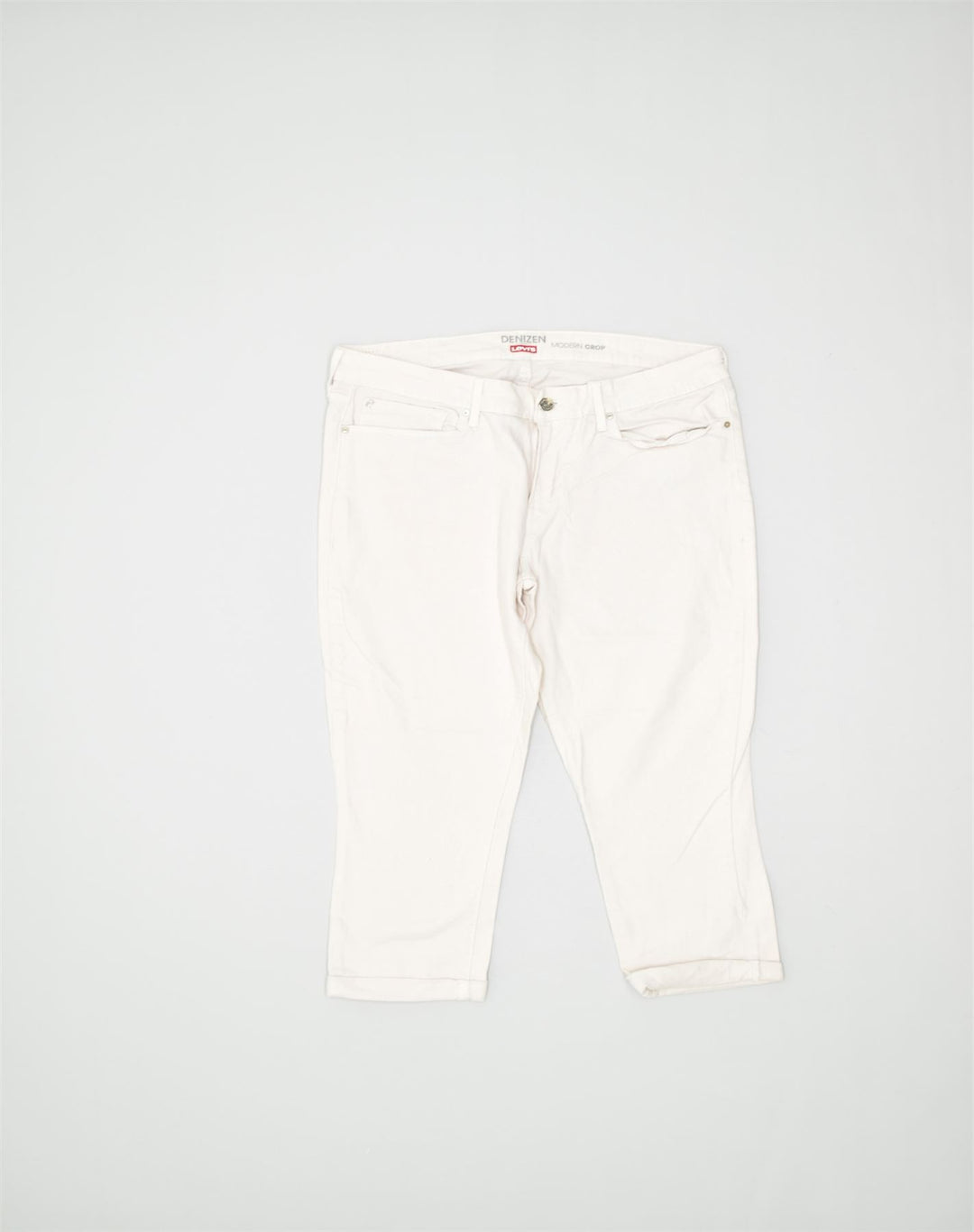 DENIZEN BY LEVI'S Womens Capri Trousers W34 L23 White Cotton | Vintage | Thrift | Second-Hand | Used Clothing | Messina Hembry 