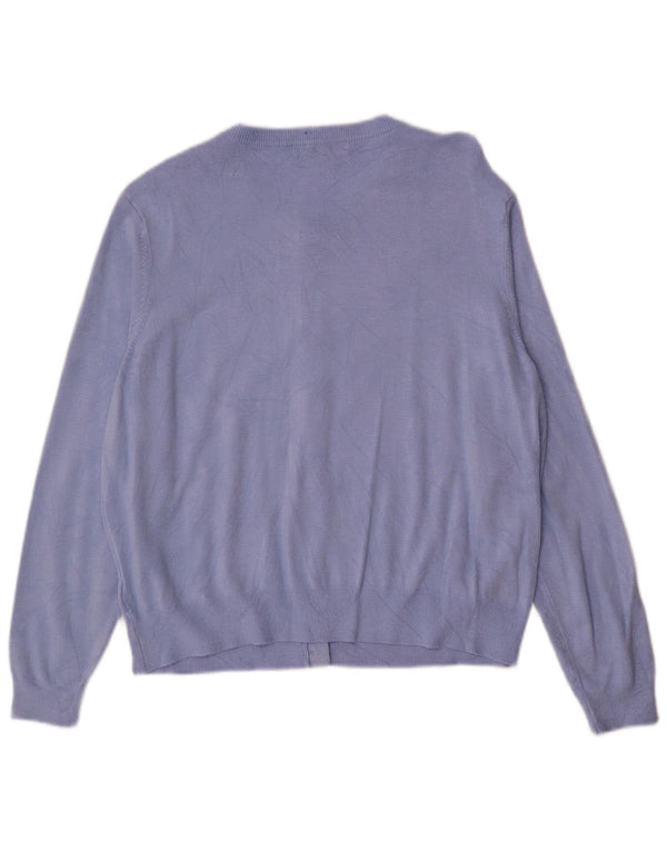MARKS & SPENCER Dame cardigan sweater UK 18 XL Blå viskose