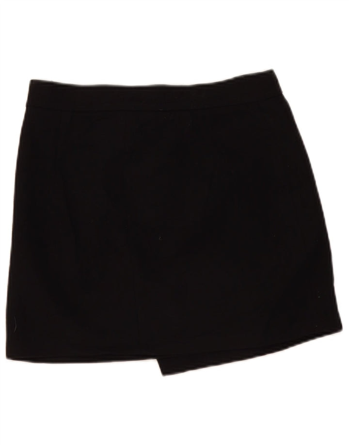 Zara Womens Asymmetrisk Wrap Nederdel Small W27 Black