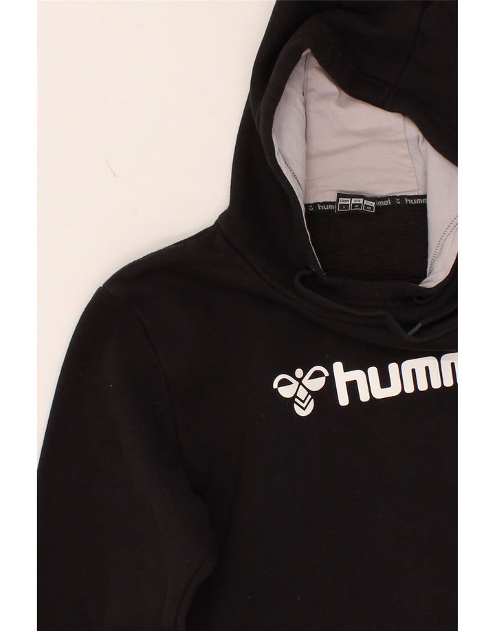 HUMMEL Mens Graphic Hoodie Jumper Medium Black Cotton Vintage Hummel and Second-Hand Hummel from Messina Hembry 