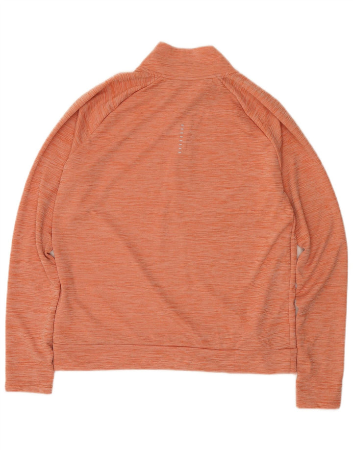 Nike Dame Dri Fit Pullover med lynlås-hals Træningsdragt Top UK 14 Medium Orange