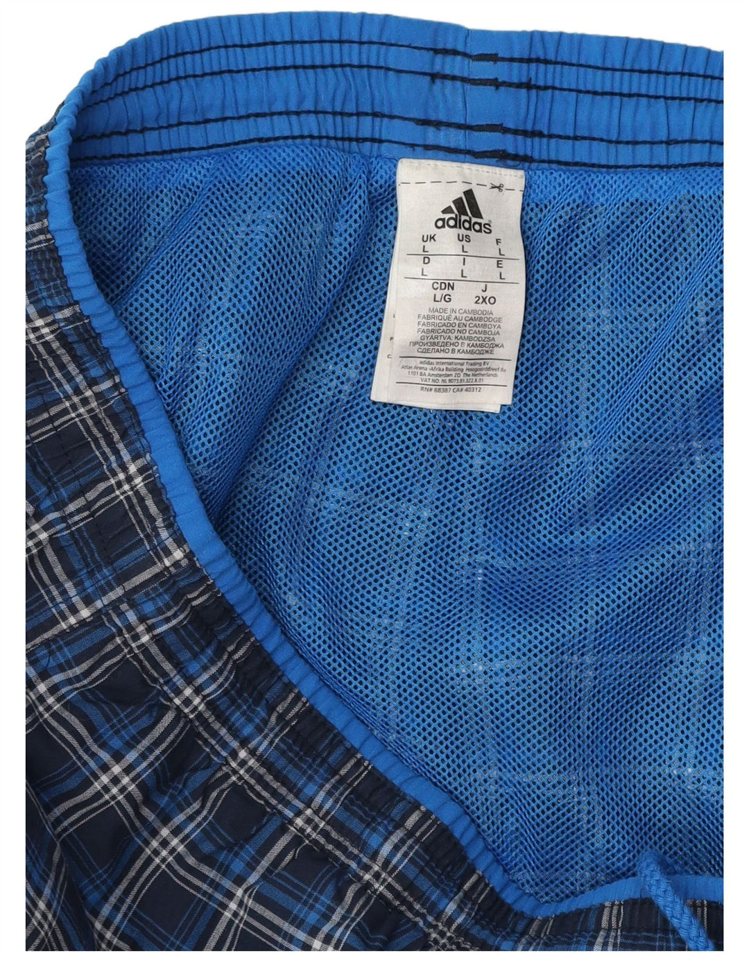 Adidas Badeshorts til mænd store marineblå ternet polyester