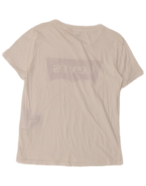 Levi's Grafisk T-shirt top til kvinder DK 10 Lille hvid bomuld