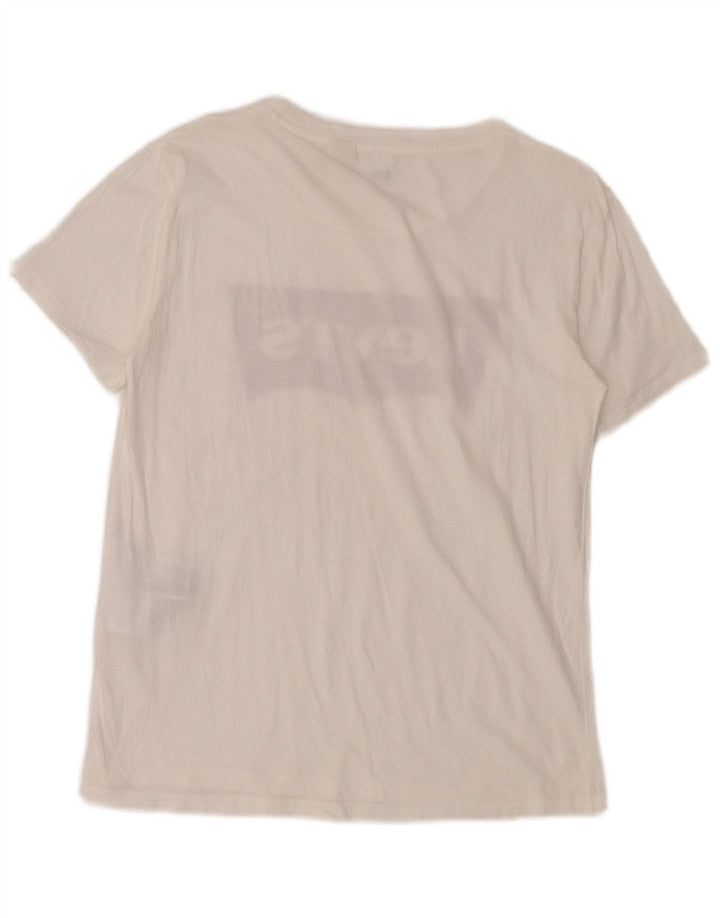 Levi's Grafisk T-shirt top til kvinder DK 10 Lille hvid bomuld