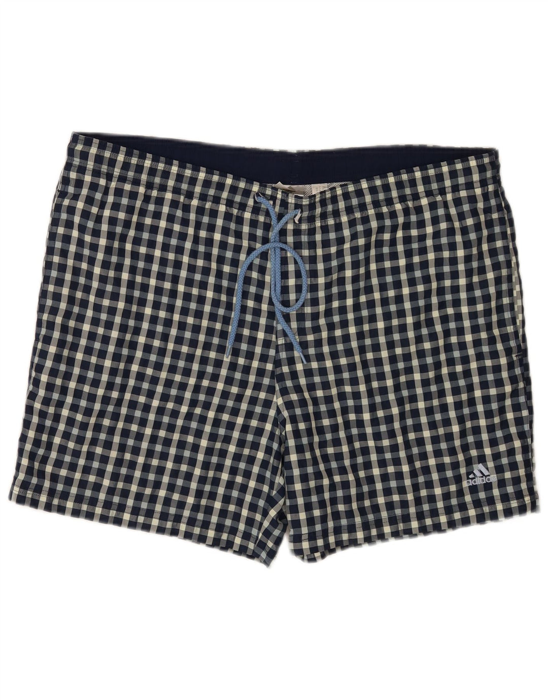 Adidas regulære badeshorts til mænd, store blå ternet polyester