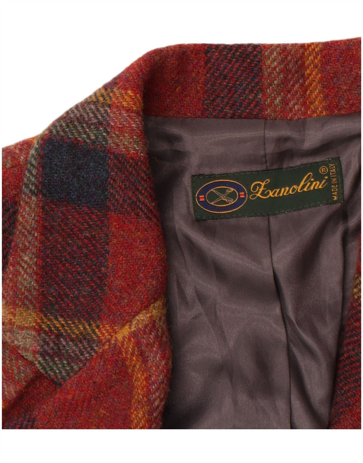 Lanolini Dame 3-knaps blazerjakke IT 42 Medium brun ternet uld