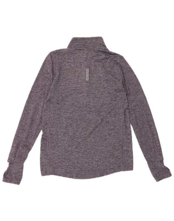 Nike Herre Dri Fit Top Langærmet med lynlåshals XS Blå Flecked Polyester