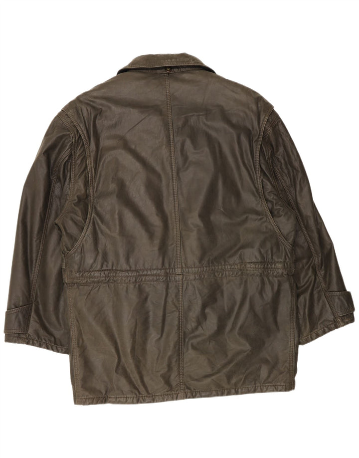 Vintage herre læderfrakke IT 50 Large Khaki