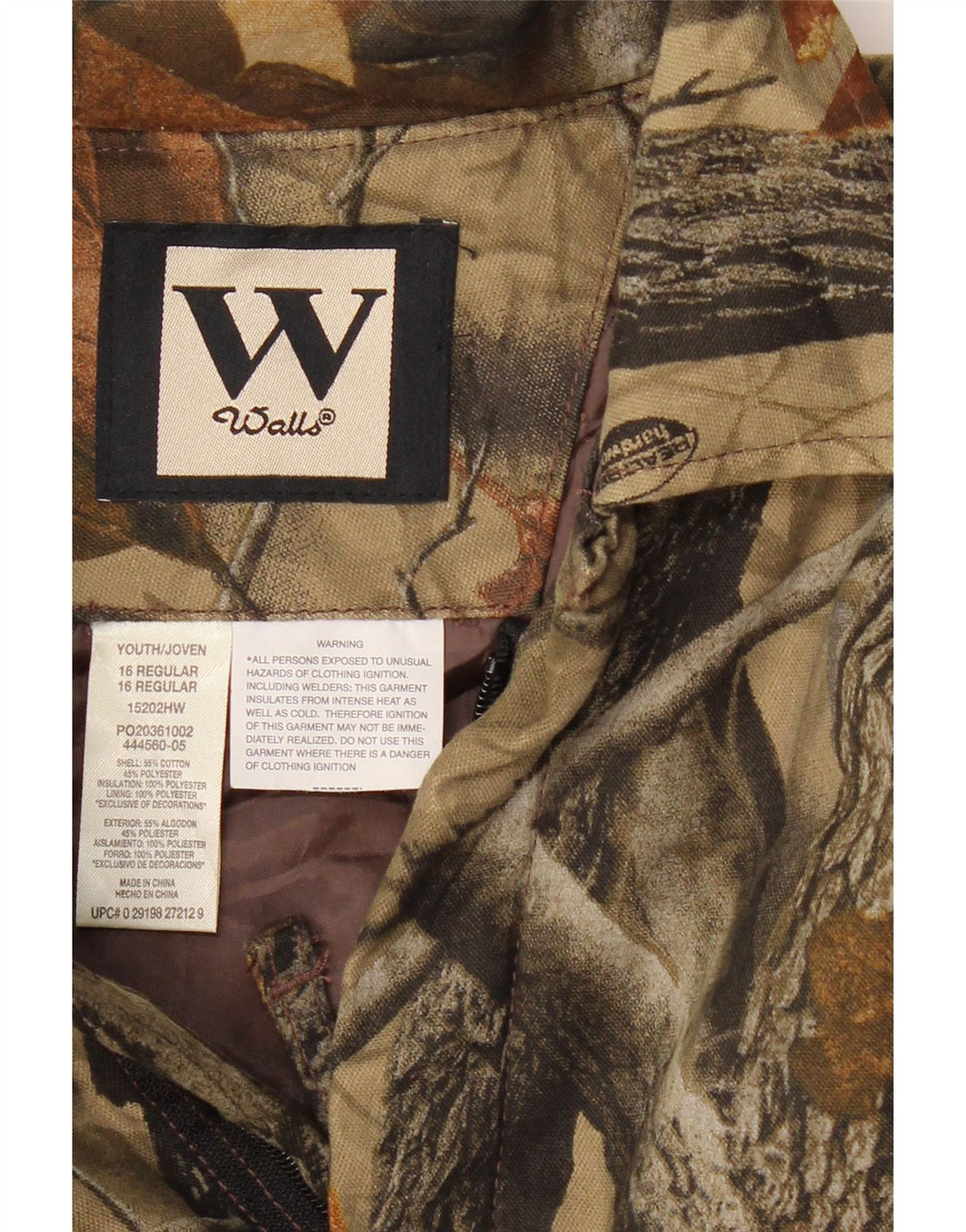 VINTAGE Langærmet Jumpsuit til drenge 15-16 år Khaki Blomsterbomuld