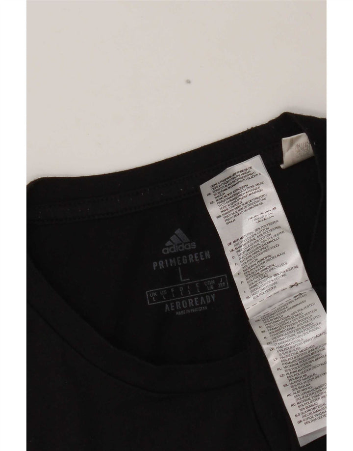 Adidas Herre Aeroready Grafisk Top Langærmet Stor Sort Polyester