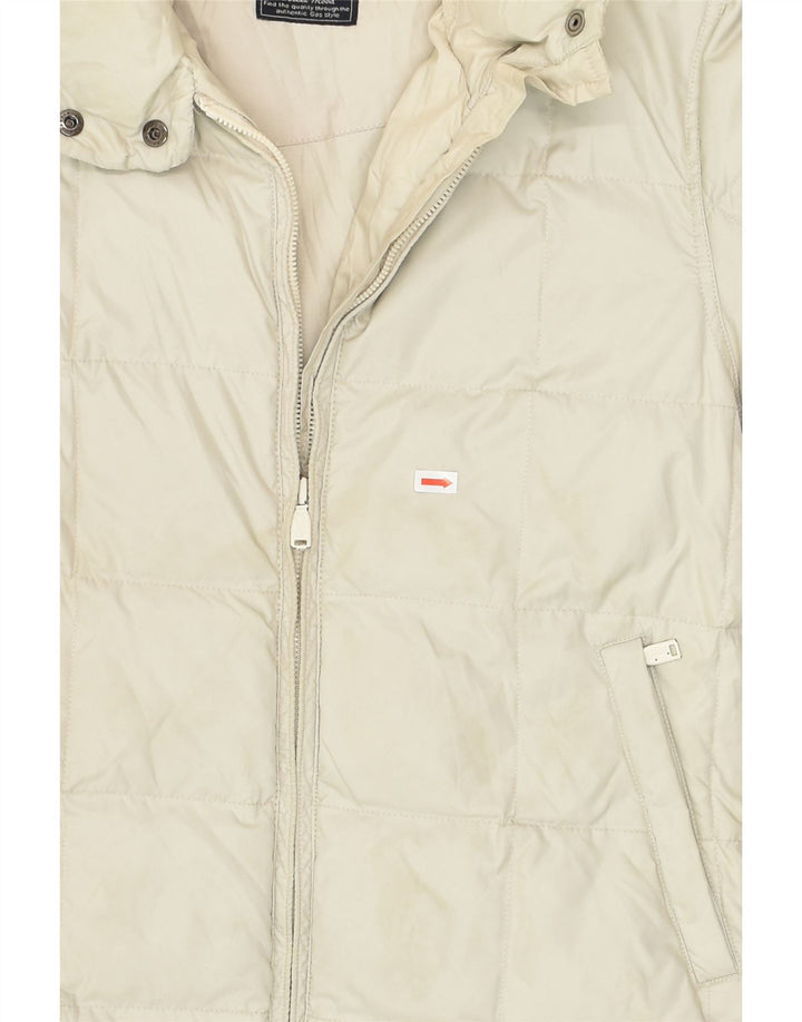 GAS Womens Hooded Padded Jacket UK 10 Small Beige Polyamide | Vintage Gas | Thrift | Second-Hand Gas | Used Clothing | Messina Hembry 