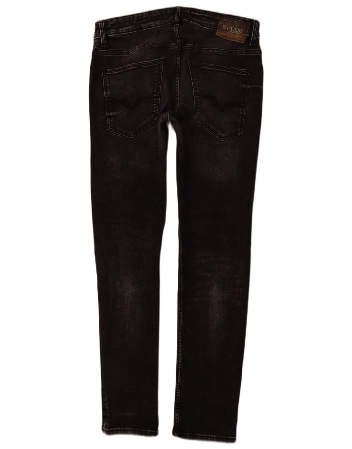 GUESS Mens Skinny Jeans W31 L31 Black Cotton