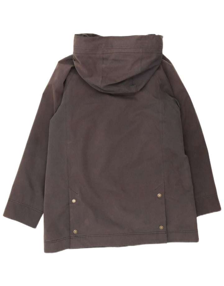 Barbour Dame Hætte Oversized Parka Jacket UK 10 Lille Grå Bomuld