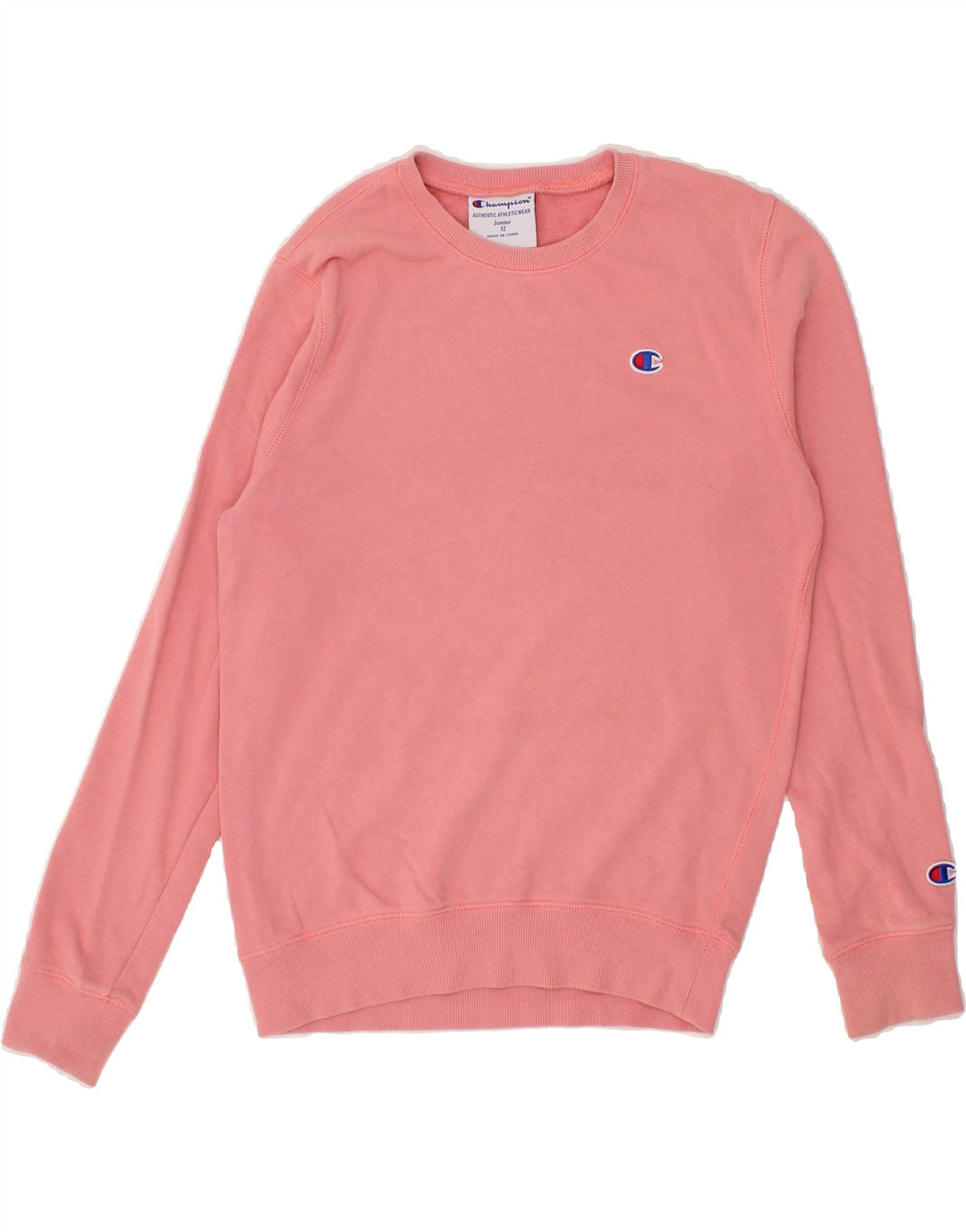 CHAMPION Boys Sweatshirt Jumper 11-12 Years Pink Cotton Vintage Champion and Second-Hand Champion from Messina Hembry 