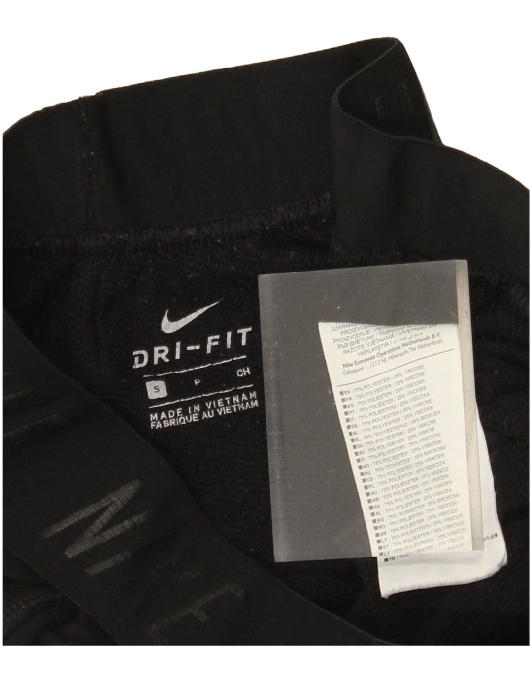 NIKE Dri Fit grafisk træningsdragt Bukser UK 10 Small Black