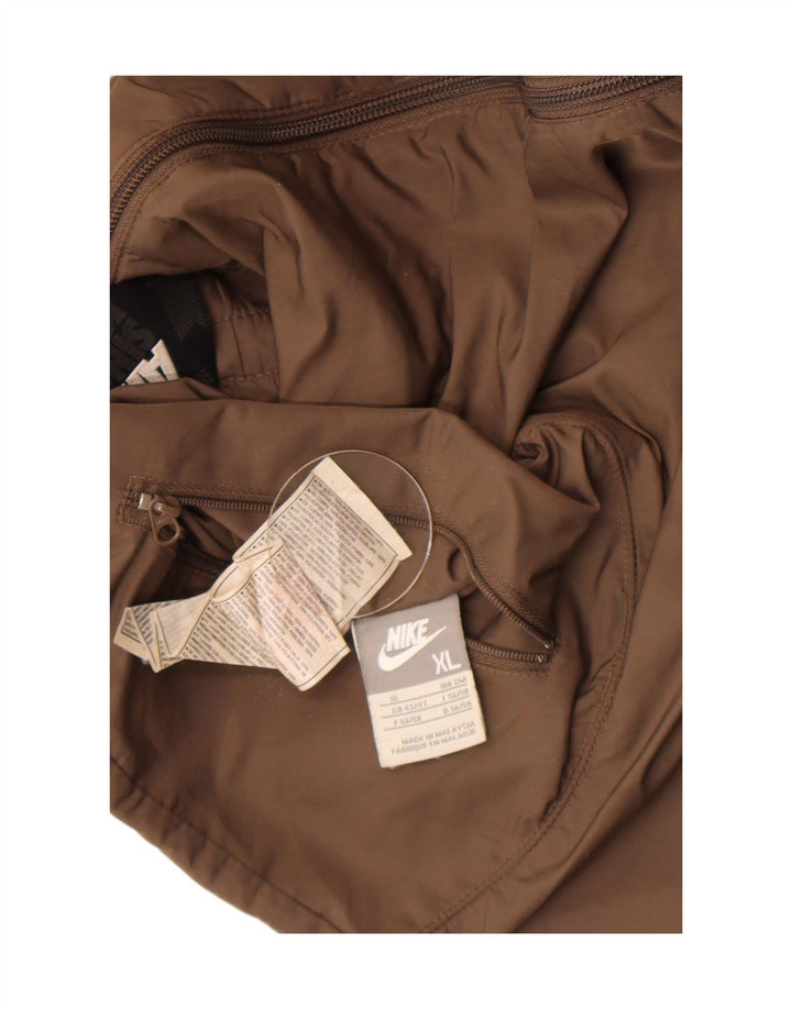 Nike grafisk vendbar jakke med hætte til mænd UK 45/47 XL brun polyester