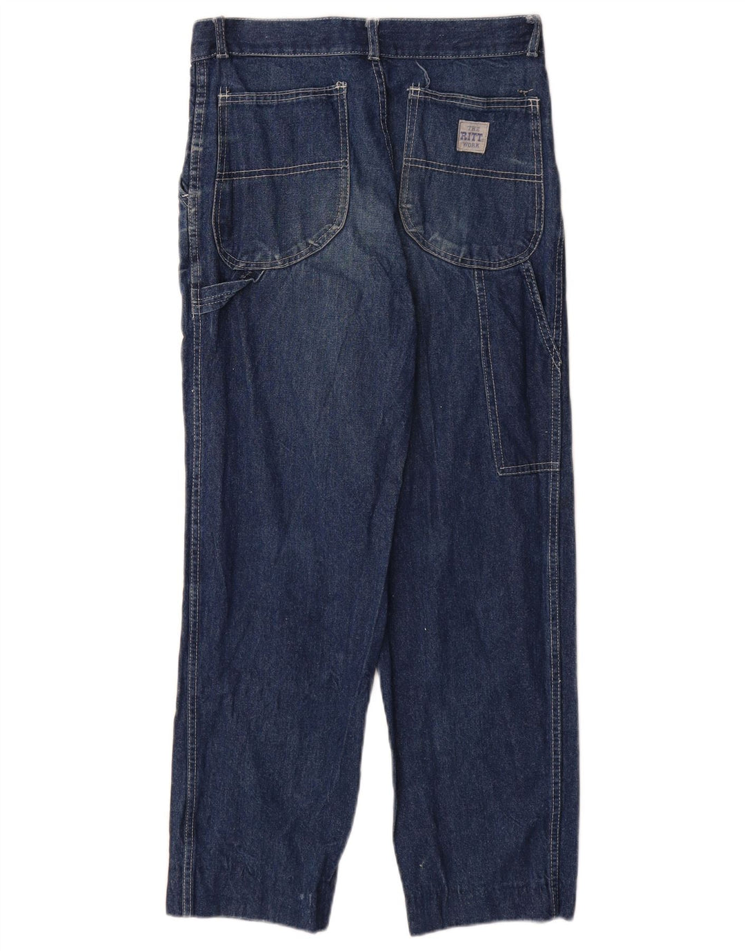 Vintage Dame Cargo Straight Jeans W29 L29 Marineblå Bomuld