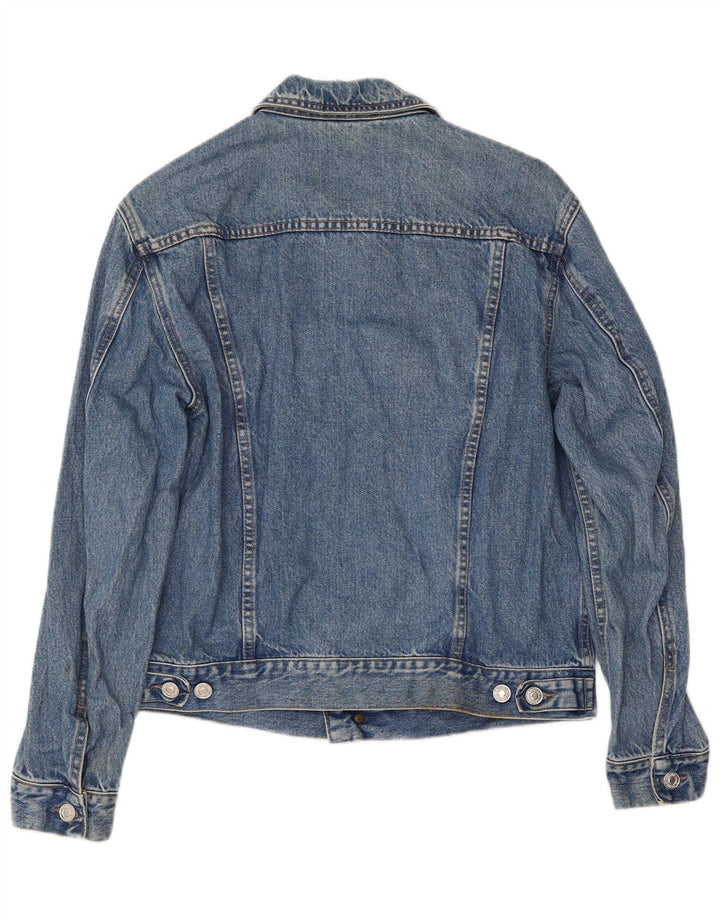 BENETTON Mens Denim Jacket UK 36 Small Blue Cotton