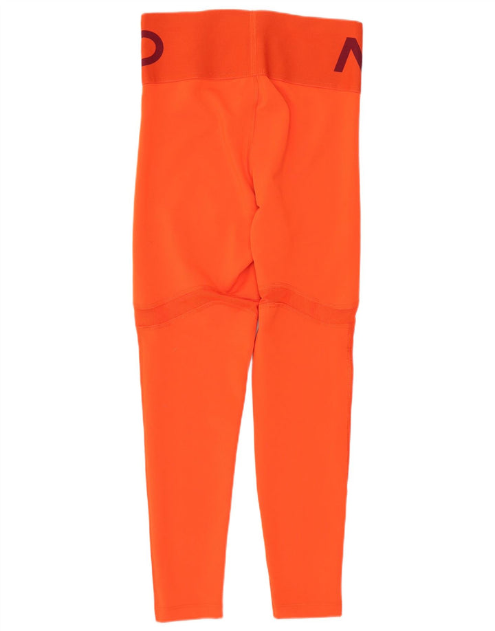 Nike Dame Dri Fit Graphic Crop Leggings UK 12 Medium Orange
