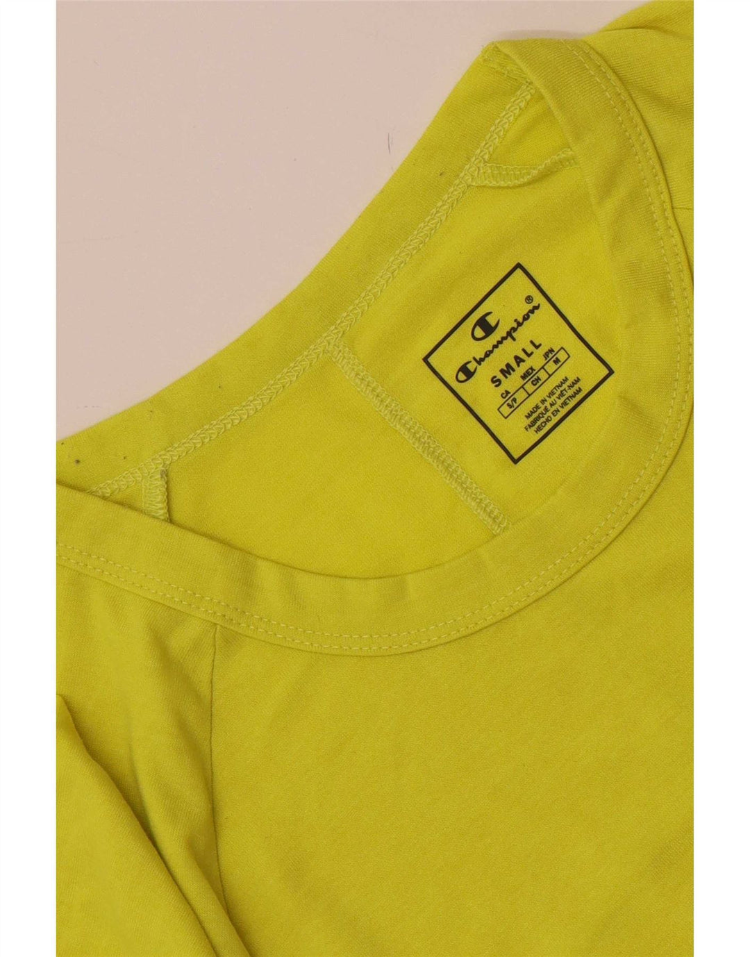 Champion Herre T-Shirt Top Lille Gul Colourblock
