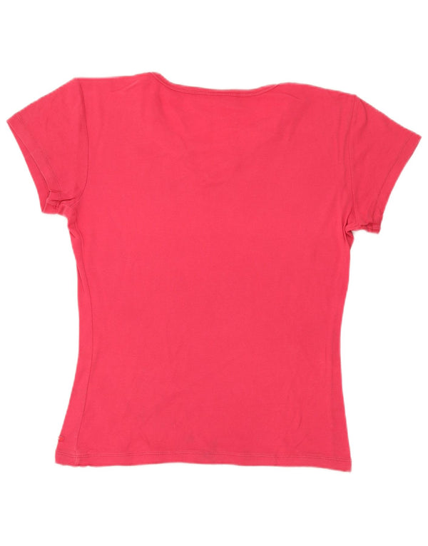 Champion Dame T-Shirt Top UK 18 XL Pink Colourblock