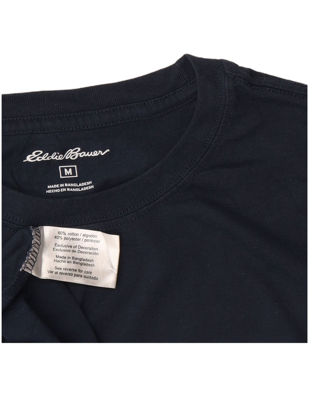 Eddie Bauer Herre grafisk T-shirt Top Medium Marineblå Bomuld