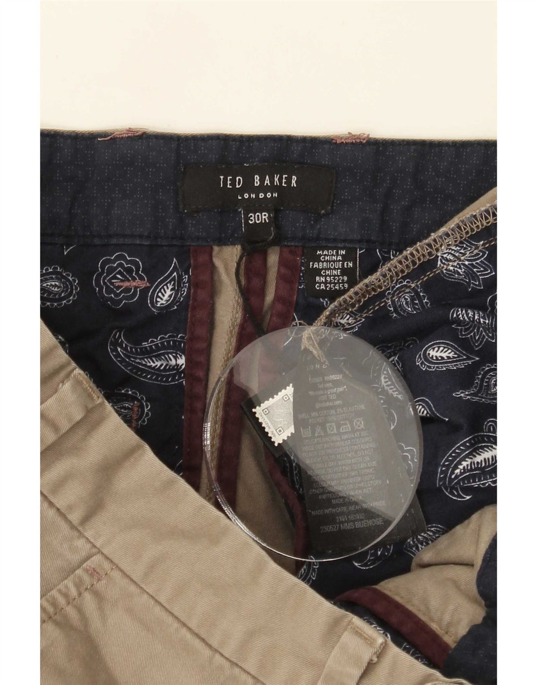 Ted Baker Chino Shorts til mænd W30 Medium Khaki Bomuld