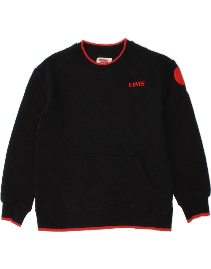 LEVI'S Boys Crew Neck Jumper Sweater 11-12 Years Black Cotton Vintage Levi's and Second-Hand Levi's from Messina Hembry 