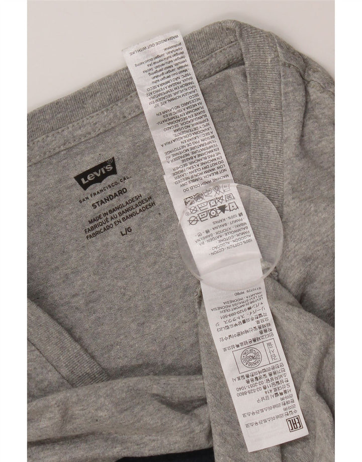 Levi's Herre Standard Grafisk T-Shirt Top Stor Grå Flecked Bomuld